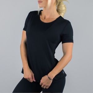 SOLD Buffbunny Black Open Back Top